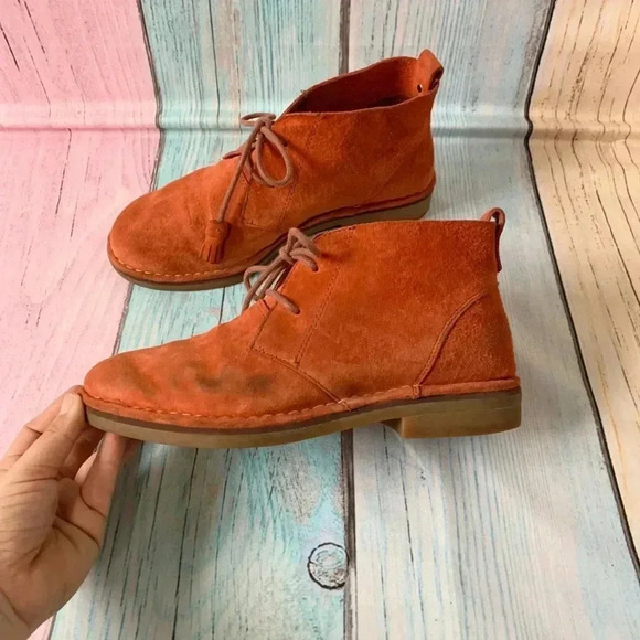 Hush puppies medium moyen orange suede booties - Picture 9 of 15